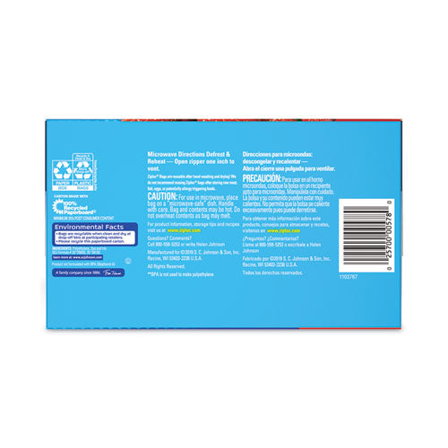 Image of Ziploc® Seal Top Bags, Quart, 7.44" x 7", Clear, 100/Box