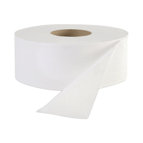 Image of Boardwalk® JRT Jr. Bath Tissue, Jumbo, Septic Safe, 1-Ply, White, 3.3" x 2,000 ft, 12/Carton