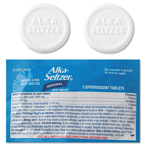 Image of Alka-Seltzer® Antacid And Pain Relief Medicine, Two-Pack, 50 Packs/box
