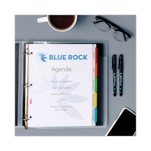 Image of Avery® Clear Easy View Plastic Dividers With Multicolored Tabs And Sheet Protector, 5-Tab, 11 X 8.5, Clear, 1 Set