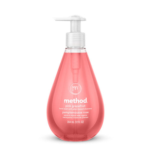 Image of Method® Gel Hand Wash, Pink Grapefruit Scent, 12 oz, 6/Carton