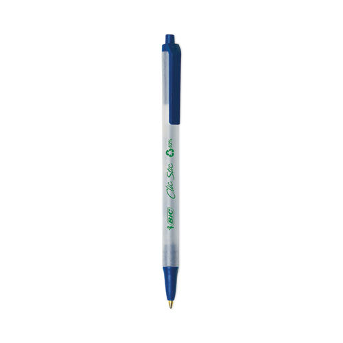 Image of BIC® ReVolution Clic Stic Ballpoint Pen, Retractable, Medium 1 mm, Blue Ink, Translucent Frost/Blue Barrel, 48/Pack