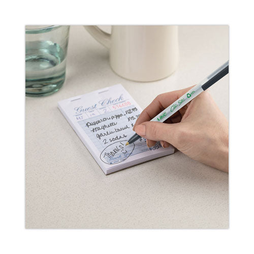 Image of BIC® ReVolution Clic Stic Ballpoint Pen, Retractable, Medium 1 mm, Black Ink, Translucent Frost/Black Barrel, 48/Pack