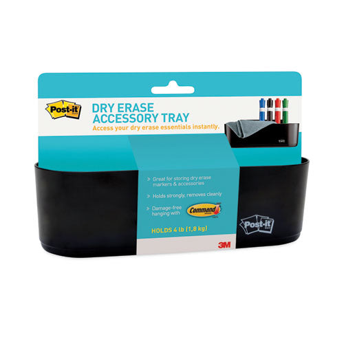 Image of Post-it® Dry Erase Accessory Tray, 8.5" x 3" x 5.25", Black