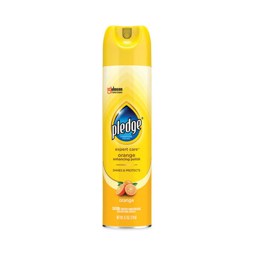 Image of Pledge® Furniture Polish, Orange Clean Scent, 9.7 Oz Aerosol Spray