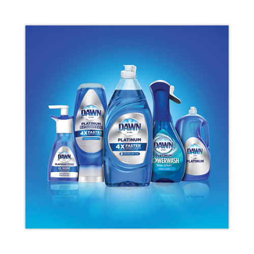 Image of Dawn® Platinum Liquid Dish Detergent, Refreshing Rain Scent, 32.7 oz Bottle, 8/Carton