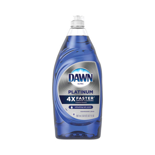 Image of Dawn® Platinum Liquid Dish Detergent, Refreshing Rain Scent, 32.7 oz Bottle, 8/Carton