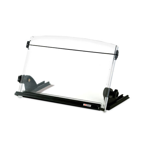 Image of 3M In-Line Adjustable Desktop Copyholder,150 Sheet Capacity, Plastic, Black/clear