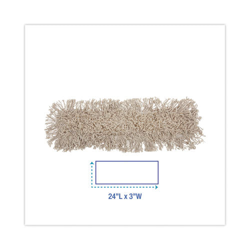 Image of Boardwalk® Mop Head, Dust, Cotton, 24 X 3, White