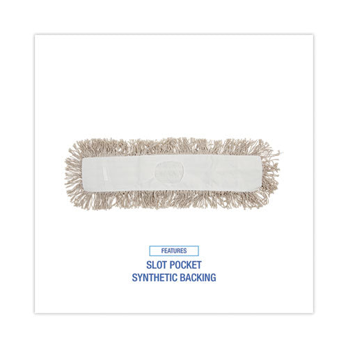 Image of Boardwalk® Mop Head, Dust, Cotton, 24 X 3, White