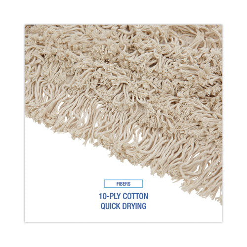 Image of Boardwalk® Mop Head, Dust, Cotton, 24 X 3, White