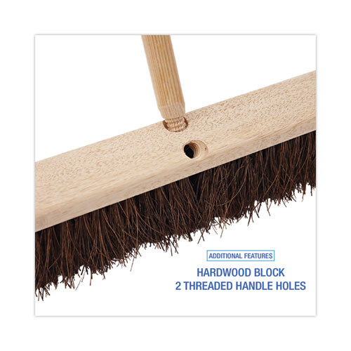 Image of Boardwalk® Floor Brush Head, 3.25" Natural Palmyra Fiber Bristles, 24" Brush