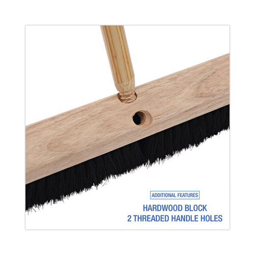 Image of Boardwalk® Floor Brush Head, 2.5" Black Tampico Fiber Bristles, 18" Brush