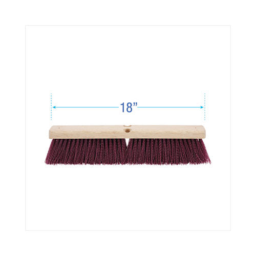 Image of Boardwalk® Floor Brush Head, 3" Maroon Heavy-Duty Polypropylene Bristles, 18" Brush