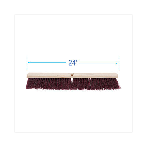 Image of Boardwalk® Floor Brush Head, 3.25" Maroon Stiff Polypropylene Bristles, 24" Brush