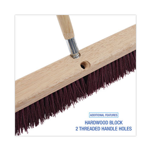 Image of Boardwalk® Floor Brush Head, 3.25" Maroon Stiff Polypropylene Bristles, 24" Brush
