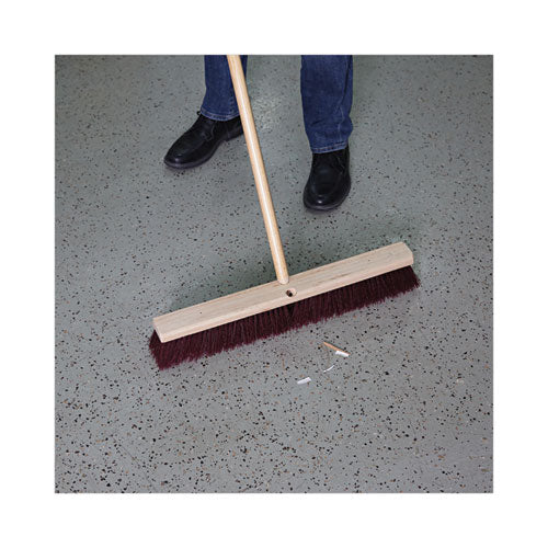 Image of Boardwalk® Floor Brush Head, 3.25" Maroon Stiff Polypropylene Bristles, 24" Brush