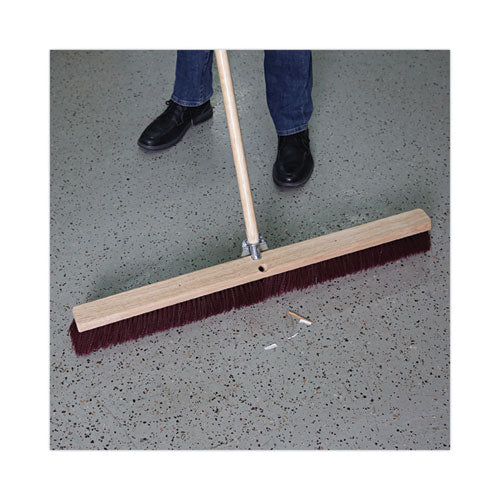 Image of Boardwalk® Floor Brush Head, 3.25" Maroon Stiff Polypropylene Bristles, 36" Brush