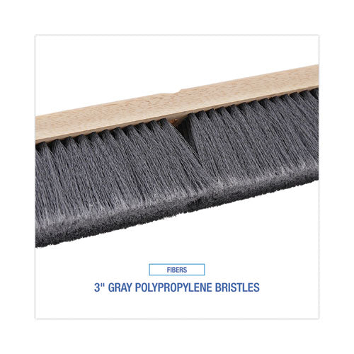 Image of Boardwalk® Floor Brush Head, 3" Gray Flagged Polypropylene Bristles, 18" Brush