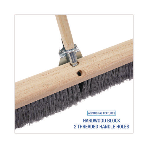 Image of Boardwalk® Floor Brush Head, 3" Gray Flagged Polypropylene Bristles, 36" Brush