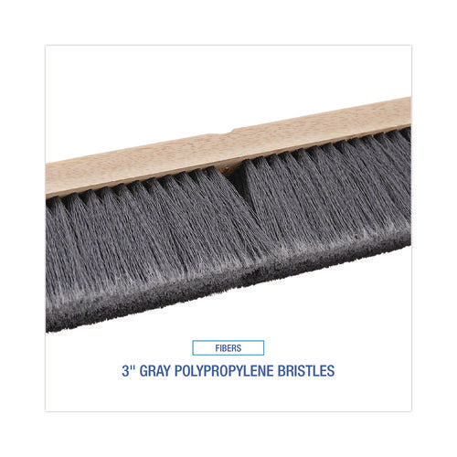 Image of Boardwalk® Floor Brush Head, 3" Gray Flagged Polypropylene Bristles, 36" Brush