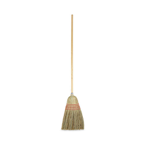 Image of Boardwalk® Parlor Broom, Yucca/corn Fiber Bristles, 56" Overall Length, Natural, 12/carton