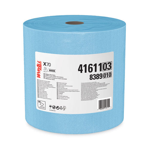 Image of WypAll® X70 Cloths, Jumbo Roll, 12.4 x 12.2, Blue, 870/Roll