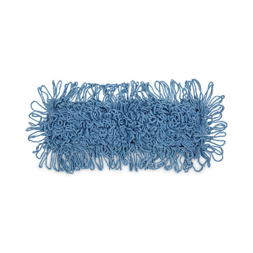 Image of Boardwalk® Mop Head, Dust, Looped-End, Cotton/synthetic Fibers, 18 X 5, Blue