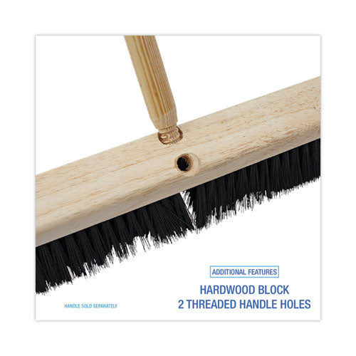 Image of Boardwalk® Floor Brush Head, 3" Black Medium Weight Polypropylene Bristles, 18" Brush