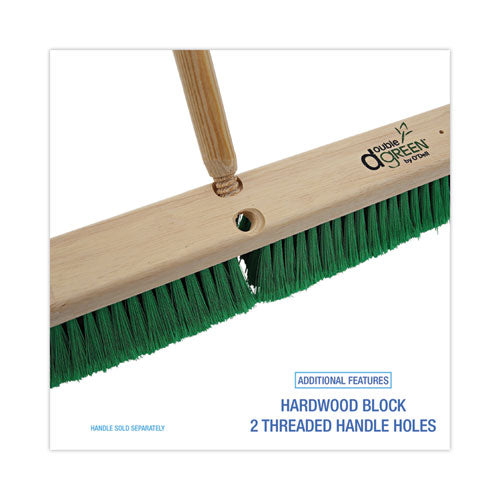 Image of Boardwalk® Floor Broom Head, 3" Green Flagged Recycled Pet Plastic Bristles, 24" Brush