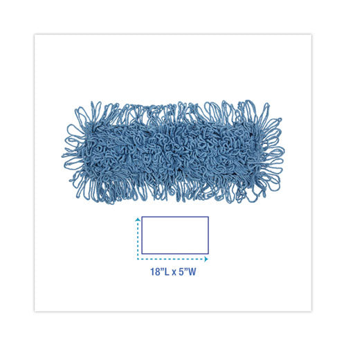 Image of Boardwalk® Mop Head, Dust, Looped-End, Cotton/synthetic Fibers, 18 X 5, Blue