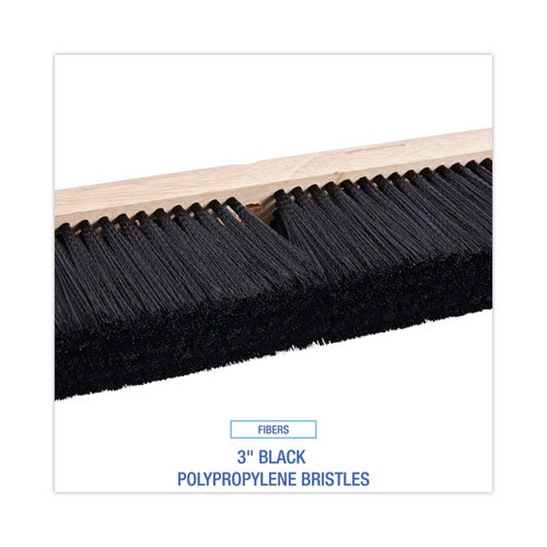 Image of Boardwalk® Floor Brush Head, 3" Black Polypropylene Bristles, 24" Brush