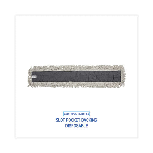 Image of Boardwalk® Mop Head, Dust, Disposable, Cotton/synthetic Fibers, 48 X 5, White