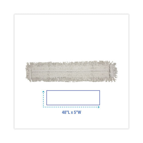 Image of Boardwalk® Mop Head, Dust, Disposable, Cotton/synthetic Fibers, 48 X 5, White