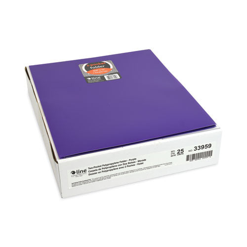 Image of C-Line® Two-Pocket Heavyweight Poly Portfolio Folder, 11 x 8.5, Purple, 25/Box