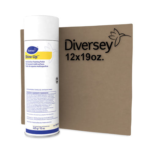 Image of Diversey Shine-Uptm/mc Multi-Surface Foaming Polish, Lemon Scent, 15 Oz Aerosol Spray, 12/carton