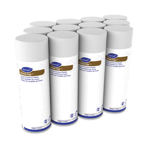 Image of Diversey Shine-Up Furniture Cleaner, Lemon Scent, 13.8 oz Aerosol Spray, 12/Carton