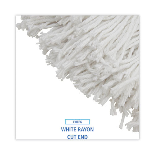 Image of Boardwalk® Premium Cut-End Wet Mop Heads, Rayon, 16oz, White, 12/carton