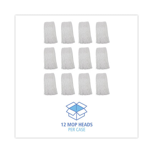 Image of Boardwalk® Premium Cut-End Wet Mop Heads, Rayon, 20oz, White, 12/carton
