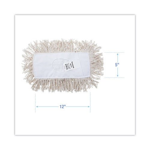 Image of Boardwalk® Mop Head, Dust, Cotton, 12 X 5, White
