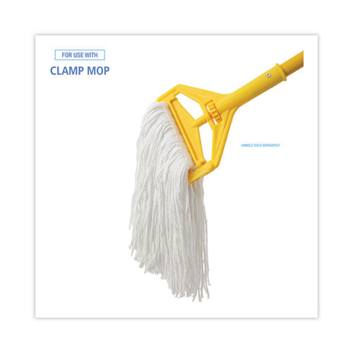 Image of Boardwalk® Mop Head, Value Standard Head, Rayon Fiber, Cut-End, Size No. 16, White, 12/carton