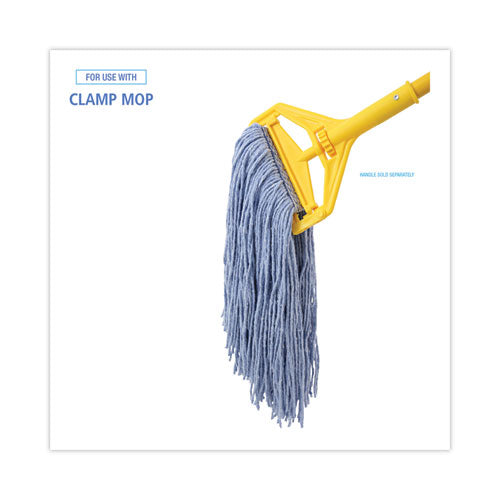 Image of Boardwalk® Mop Head, Standard Head, Cotton/synthetic Fiber, Cut-End, #24, Blue, 12/carton