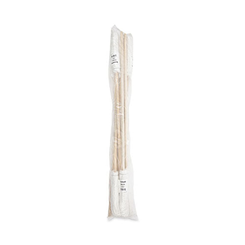 Image of Boardwalk® Handle/Deck Mops, #12 White Rayon Head, 48" Natural Wood Handle, 6/Pack