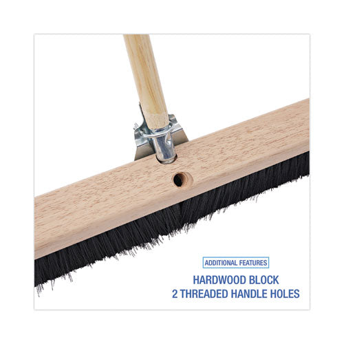 Image of Boardwalk® Floor Brush Head, 3" Black Polypropylene Bristles, 36" Brush