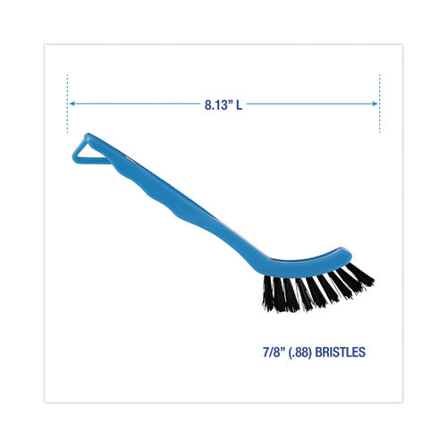 Image of Boardwalk® Grout Brush, Black Nylon Bristles, 8.13" Blue Plastic Handle