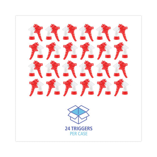 Image of Boardwalk® General Purpose Trigger Sprayer, 8" Tube, Fits 16 oz to 24 oz Bottles, Red/White, 24/Carton