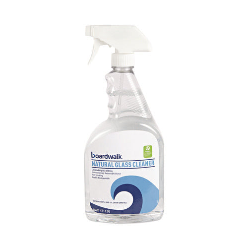 Image of Boardwalk® Natural Glass Cleaner, Unscented, 32 oz Trigger Spray Bottle, 12/Carton