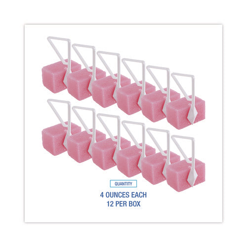 Image of Boardwalk® Para Toilet Bowl Deodorizer Block, Cherry Scent, 4 oz, Pink, 12/Box