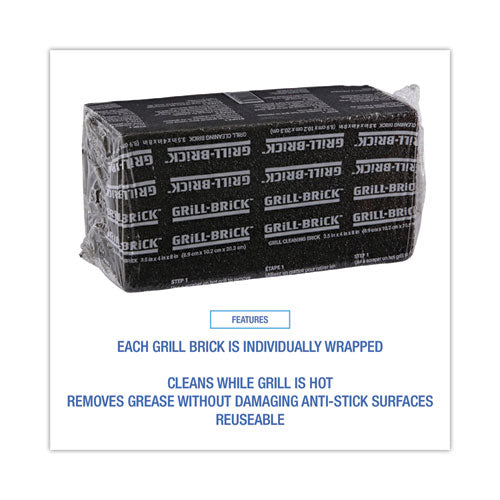 Image of Boardwalk® Grill Brick, 8 X 4, Black, 12/carton