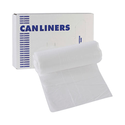 Image of Boardwalk® High-Density Can Liners, 16 gal, 6 mic, 24" x 33", Natural, Perforated Roll, 50 Bags/Roll, 20 Rolls/Carton